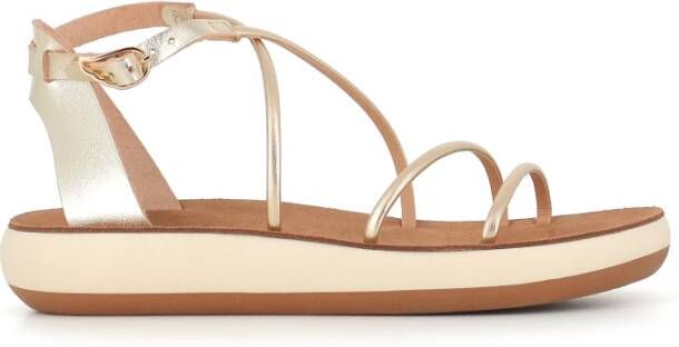 Ancient Greek Sandals Gouden sandalen met zijgesp sluiting