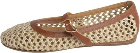 Ancient Greek Sandals Handgemaakte Beige Ballerina Schoenen