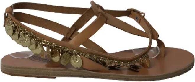 Ancient Greek Sandals Leather sandals Brown Dames