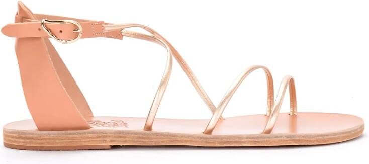 Ancient Greek Sandals Meloivia platina lederen sandaal Geel Dames