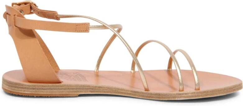 Ancient Greek Sandals Meloivia platina lederen sandaal Geel Dames