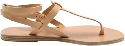 Ancient Greek Sandals Natuurlijke platte sandalen voor de zomer Beige Dames