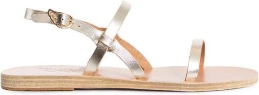 Ancient Greek Sandals Platina Leren Slingback Sandalen