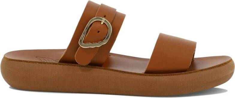 Ancient Greek Sandals Preveza Leren Sandalen Comfortabel en stijlvol Brown Dames