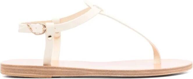 Ancient Greek Sandals Witte leren casual platte sandalen