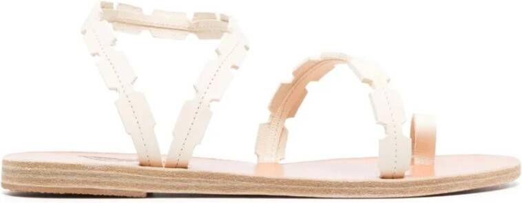 Ancient Greek Sandals Witte Platte Casual Sandalen White Dames