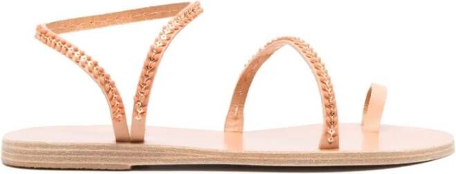 Ancient Greek Sandals Zomer Stap Platte Sandalen Beige Dames