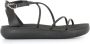 Ancient Greek Sandals Zwarte leren damessandalen met hoge zool - Thumbnail 1