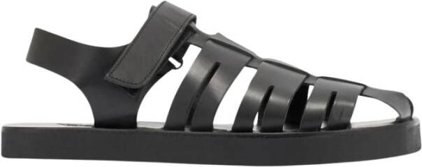 Ancient Greek Sandals Zwarte leren sandalen voor mannen