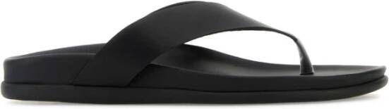 Ancient Greek Sandals Zwarte leren teenslippers