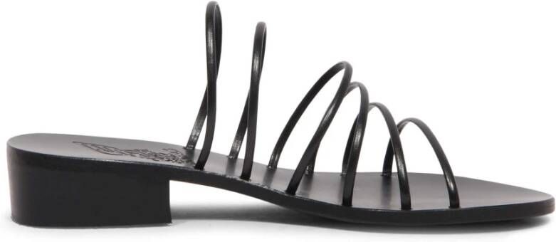 Ancient Greek Sandals Zwarte Sani Heel Synthetisch Leren Sandaal