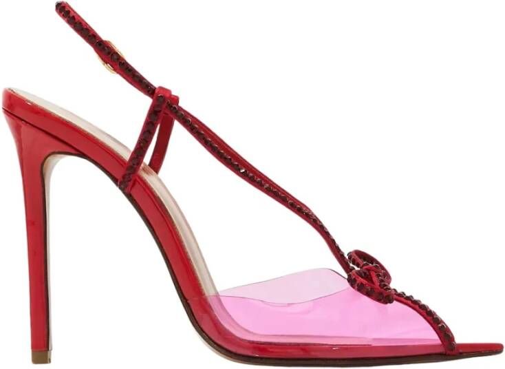 Andrea Wazen Rode Kay Patent Sandalen met Swarovski Kristallen Red Dames