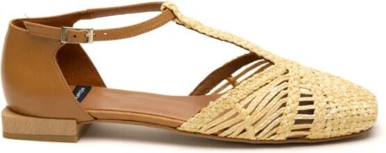 Angel Alarcon Beige Gevlochten Sandalen Beige Dames