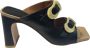 Angel Alarcon Beige Leren Hoge Hak Sandalen Black Dames - Thumbnail 1