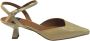 Angel Alarcon Lage hak leren sandalen enkelband Beige Dames - Thumbnail 1