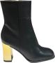 Angel Alarcon Leren enkellaarsjes met gouden hak Black Dames - Thumbnail 1