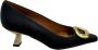 Angel Alarcon Leren lage hakken met gouden accessoire Black Dames - Thumbnail 1