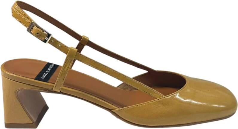 Angel Alarcon Leren sandalen met middelhoge hak Brown Dames