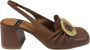 Angel Alarcon Vierkante Neus Leren Sandalen Brown Dames - Thumbnail 1