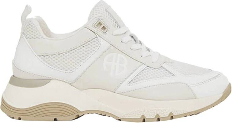 Anine Bing Chunky Sole Mesh Sneakers in Beige Wit en Grijs White Dames