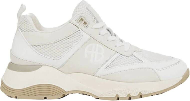 Anine Bing Witte Leren Platform Sneakers White Dames