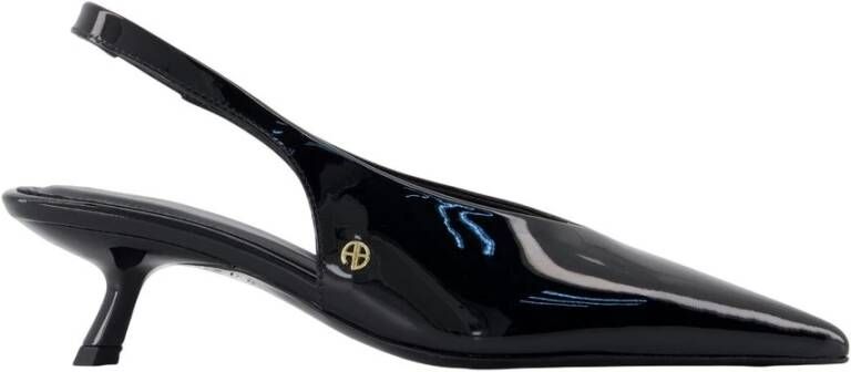 Anine Bing Zwarte Lakleren Pumps met Puntige Neus