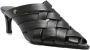Anine Bing Zwarte Leren Geweven Puntige Neus Schoenen - Thumbnail 1
