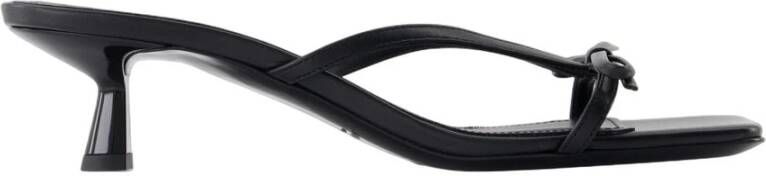 Anine Bing Zwarte Leren Sandalen Noir Stijl