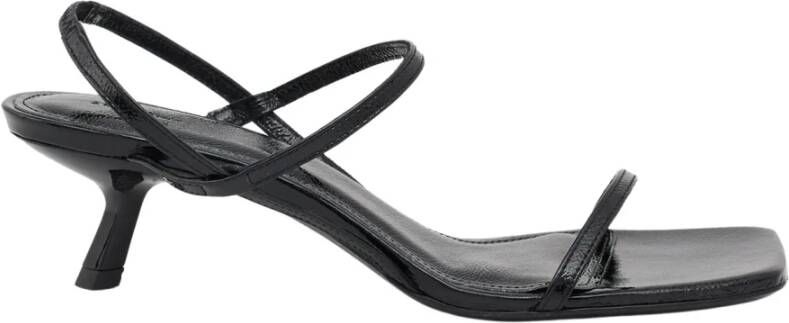 Anine Bing Zwarte leren stiletto sandalen