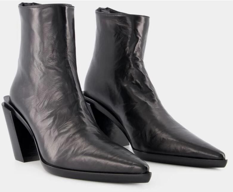 Ann Demeulemeester Zwarte Leren Enkellaarzen Florentine Zwart Dames - Foto 2