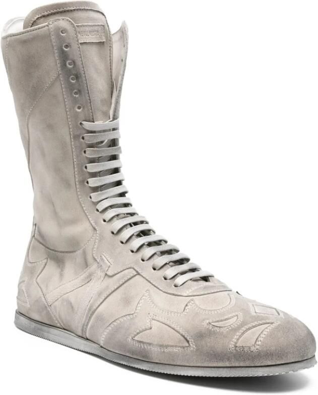 Ann Demeulemeester Grijze Suede High-Top Sneaker