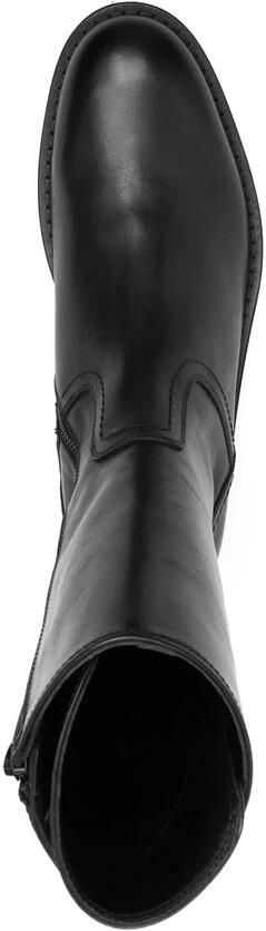 Ann Demeulemeester Zwarte Leren Veterschoenen met Puntige Neus