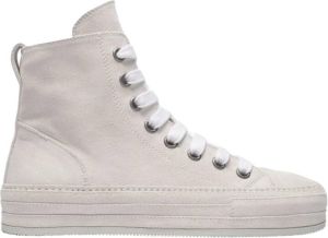 Ann Demeulemeester Witte Leren Raven Hoge Top Sneakers Wit Dames