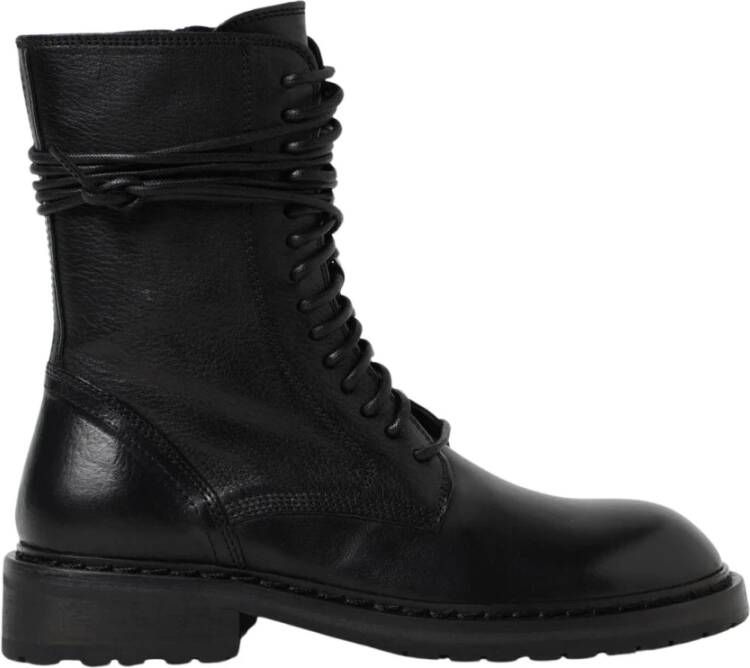Ann Demeulemeester Zwarte LaceUp Enkellaarzen