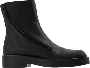 Ann Demeulemeester Zwarte Leren Ernest Enkellaarzen Zwart Heren