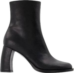 Ann Demeulemeester Zwarte Leren Laarzen 9 cm Hak Zwart Dames