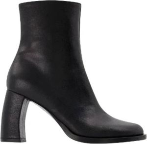 Ann Demeulemeester Zwarte Leren Laarzen 9 cm Hak Zwart Dames