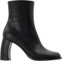 Ann Demeulemeester Zwarte Leren Lisa Enkellaarzen Black Dames - Thumbnail 1