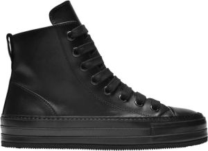 Ann Demeulemeester Zwarte Leren Raven Sneakers Zwart Dames