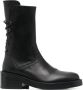 Ann Demeulemeester Zwarte Leren Veterschoenen met Lage Blokhak - Thumbnail 1