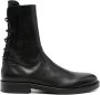 Ann Demeulemeester Zwarte Leren Veterschoenen met Puntige Neus - Thumbnail 1