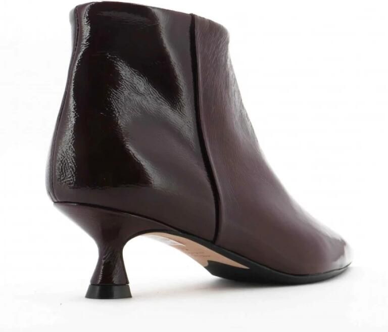 Anna F. Bordeaux Lakleren Enkellaarzen