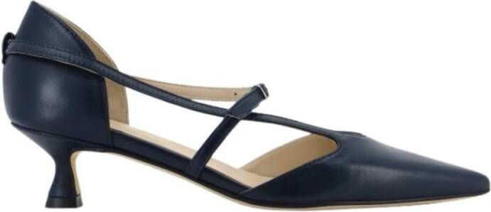 Anna F. Blauwe leren Decollete schoenen