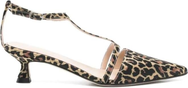Anna F. Gevlekte Stof Elegante Moderne Schoenen