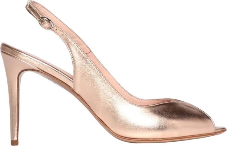 Anna F. Gouden PeepToe Slingback Hakken