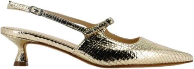 Anna F. Leren Slingback Schoenen Platina Whips Lucido