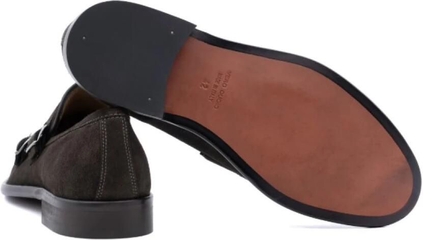 Antica Cuoieria 23070-C-Vs3.Ebony Double-buckle Loafer