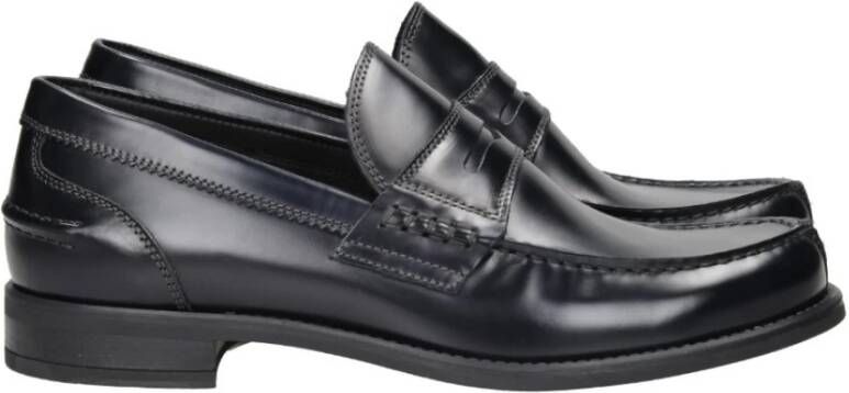 Antica Cuoieria Blauwe Leren Mocassin Schoenen Elegante Stijl