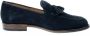 Antica Cuoieria Blauwe Suède Leren Mocassins met Kwastjes - Thumbnail 1