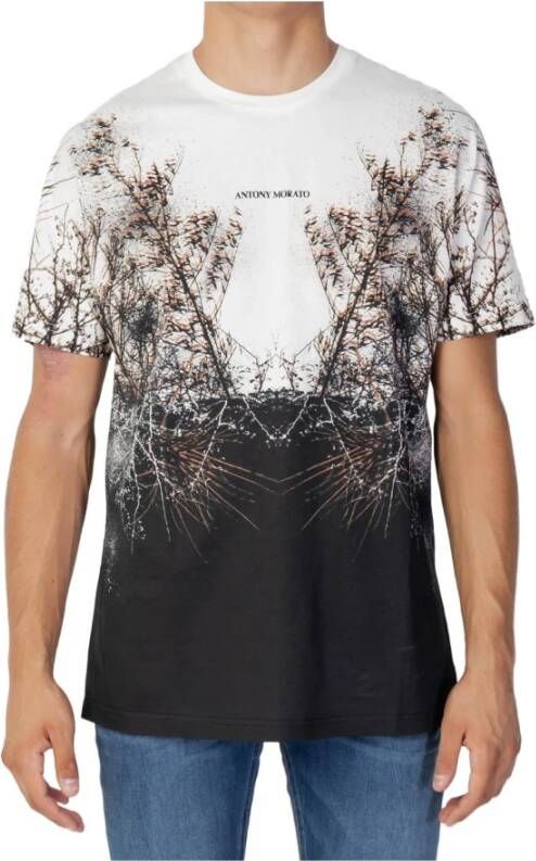 Antony Morato Witte Boomprint Ronde Hals T-shirt